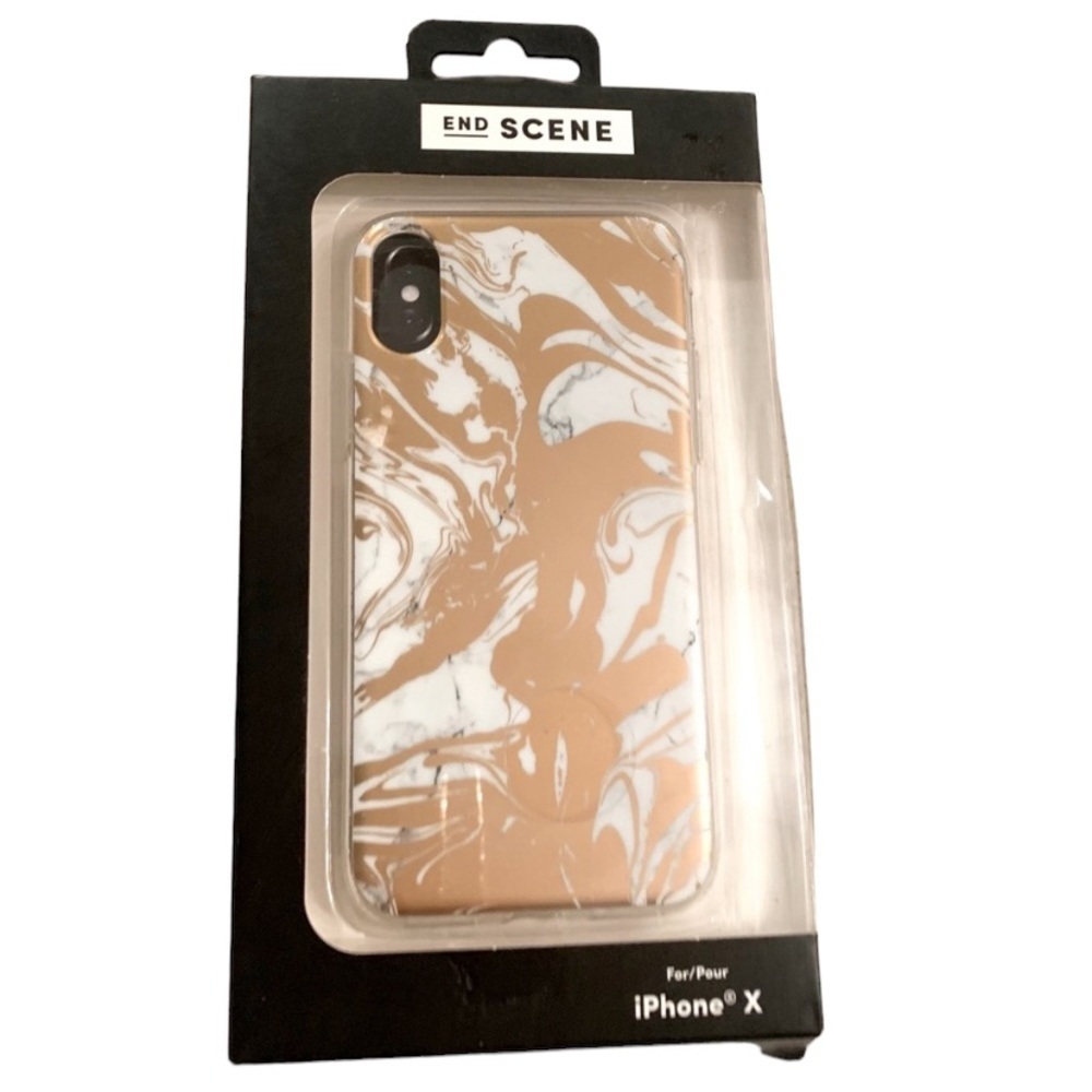 End Scene | IPhone X Cell Phone Case New In Box Marble Gold White Silver